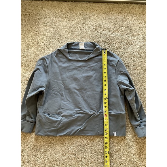 Gray Cropped Pullover Athleisure Jacket Relaxed Fit Soft Top Sportswear - Picture 5 of 7